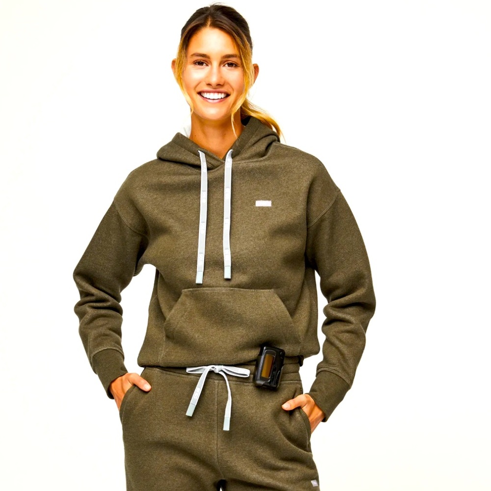 Martini Olive Off-shift Hoodie Sweatshirt